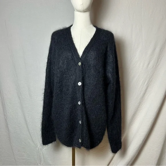 Erdem Black Mohair Marcilly Cardigan Sweater Womens Large - Picture 6 of 7
